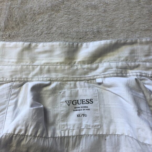 Guess White Cotton Button Down Long Sleeve Collared Dress Shirt - Picture 9 of 13